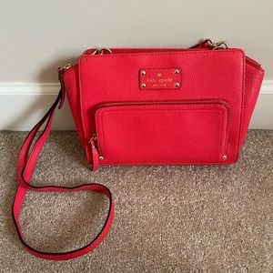 Kate Spade bright red handbag
